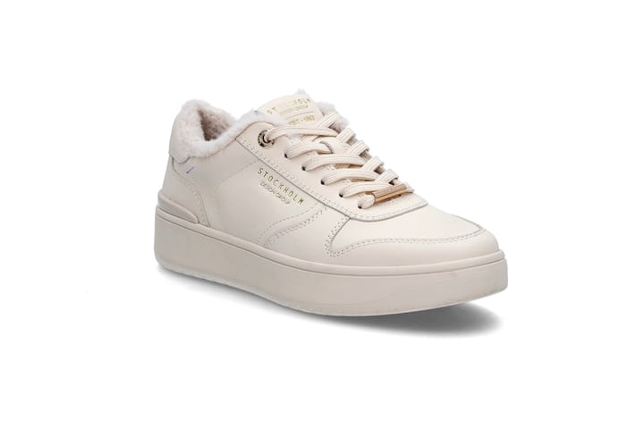 Hvite sneakers med pelsdetaljer STOCKHOLM DESIGN GROUP